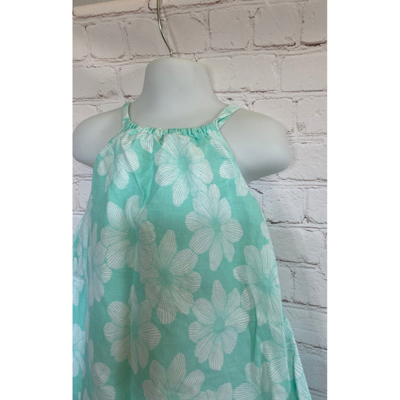 Toddler Mint Green Old Navy Hibiscus Summer Tent Dress - Picture 2 of 4